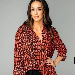 NWT Buddy Love red animal print top